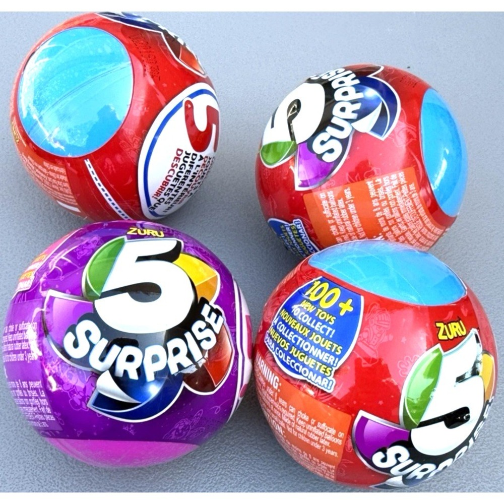 ZURU 5 Surprise Mystery Toy Balls Lot Of 4 New Sealed